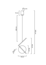 Závesná lampa Echo zlatá