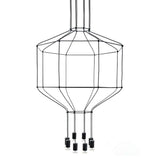 Závesná lampa Flusso 8 čierna