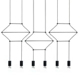 Závesné svietidlo Flusso Line 6 čierne