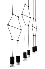 Závesné svietidlo Flusso Line 6 čierne