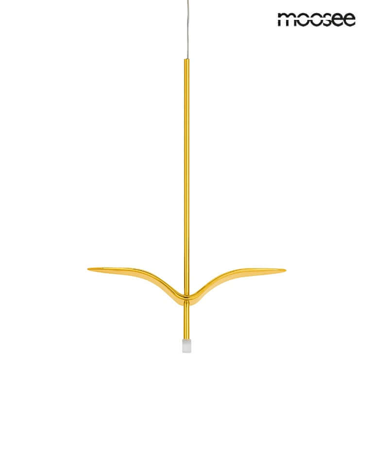 Závesná lampa Gavi O v zlatej farbe