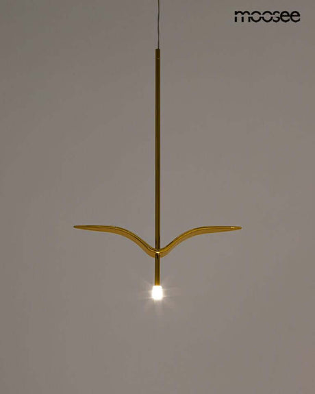 Závesná lampa Gavi O v zlatej farbe