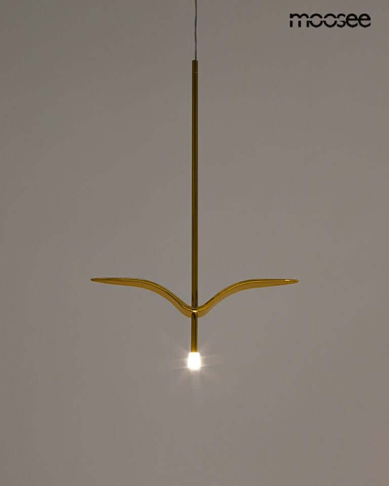 Závesná lampa Gavi O v zlatej farbe