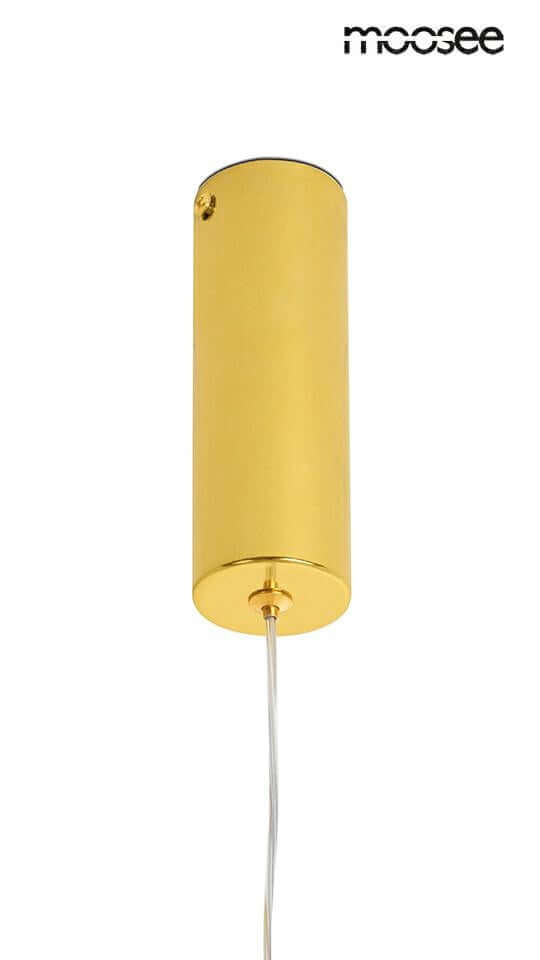 Závesná lampa Gavi O v zlatej farbe