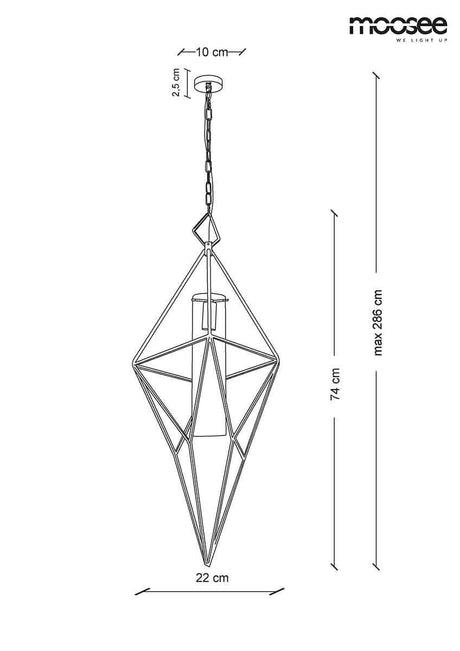 Závesná lampa Havana L – zlatá