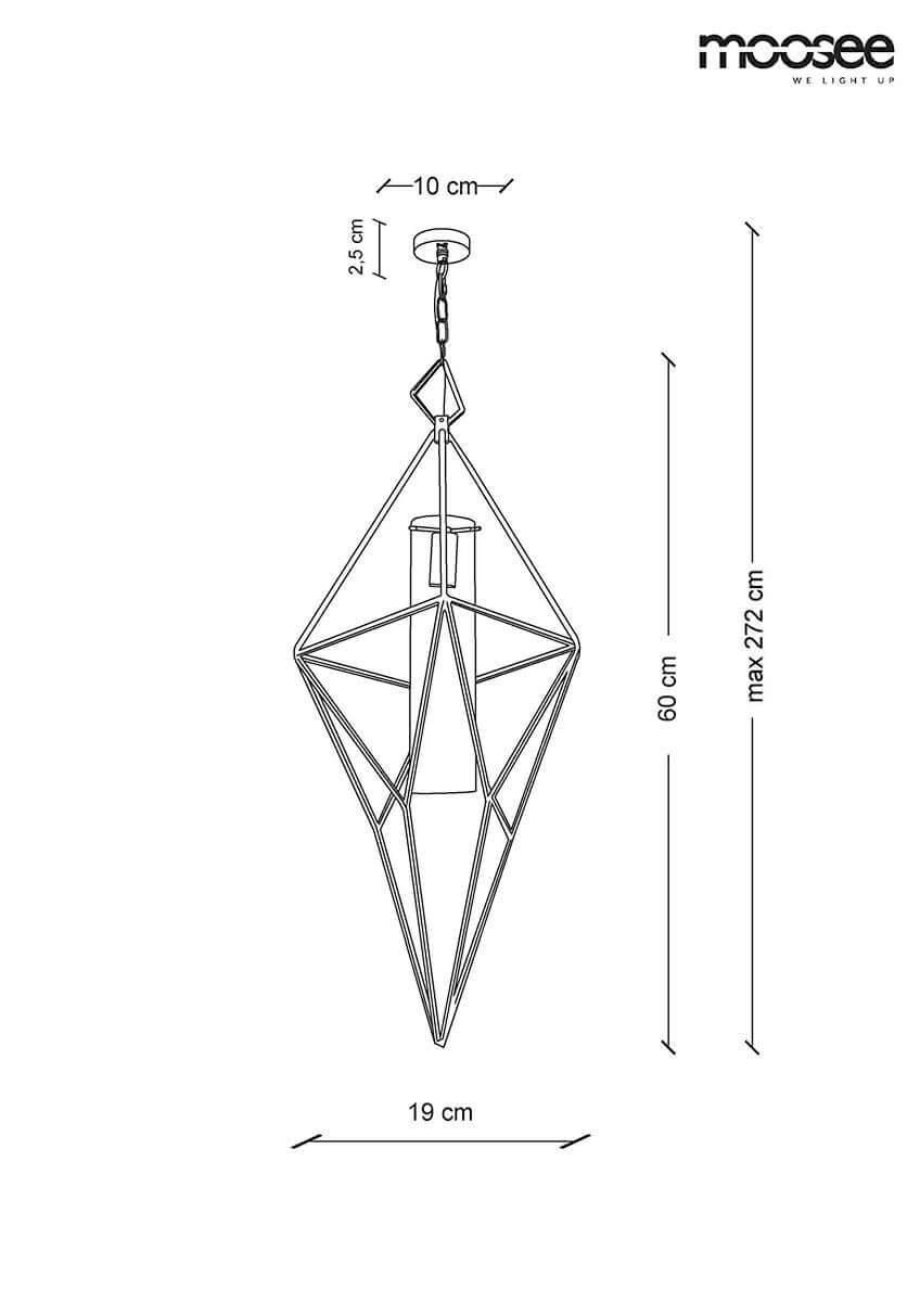 Závesná lampa Havana M – zlatá