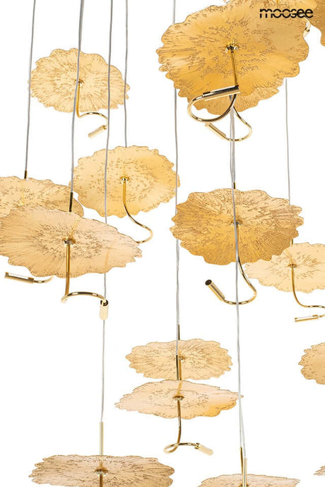 Závesná lampa Leafs Disc zlatá