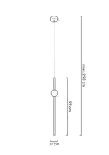 53. Závesná lampa Libra 90 On, zlatá