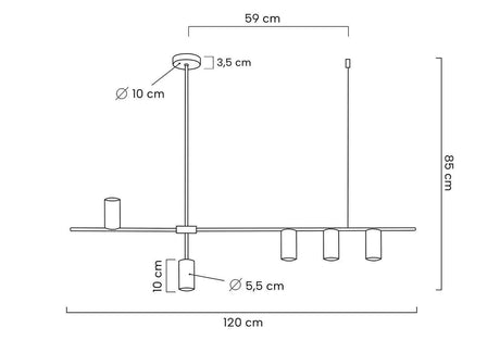 Moderná závesná lampa čierna