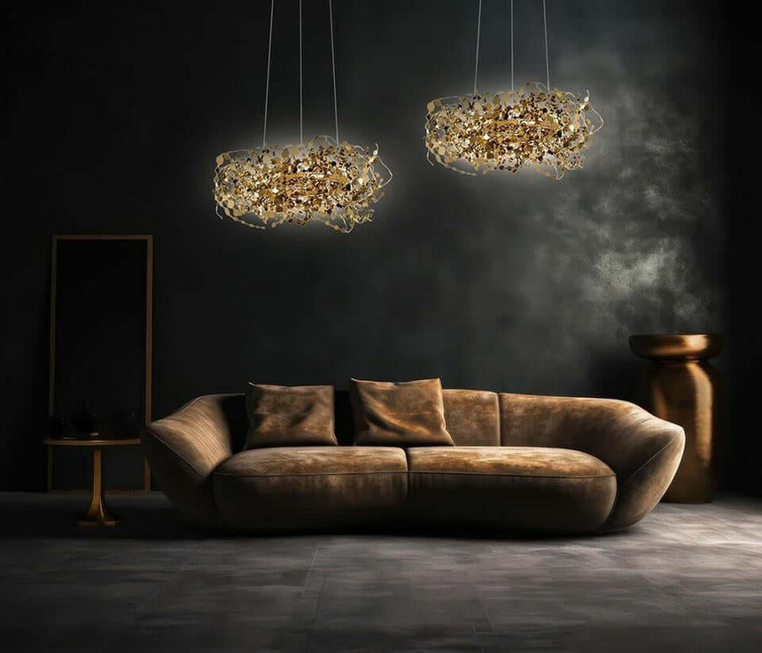 Závesná lampa Monete 80 zlatá