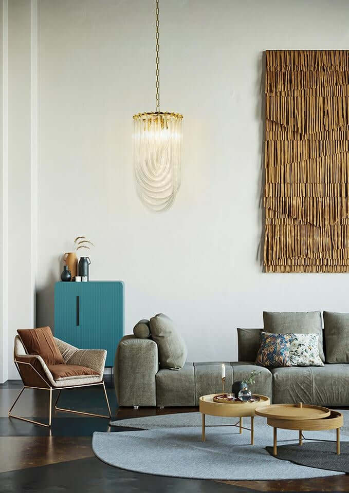 Závesná lampa Murano L zlatá