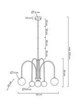 Závesná lampa Neri zlatá