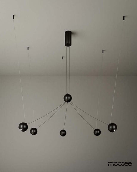 Závesná lampa Octo 5 čierna
