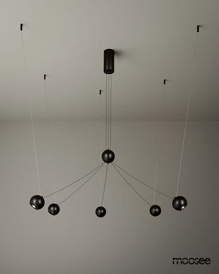 Závesná lampa Octo 5 čierna