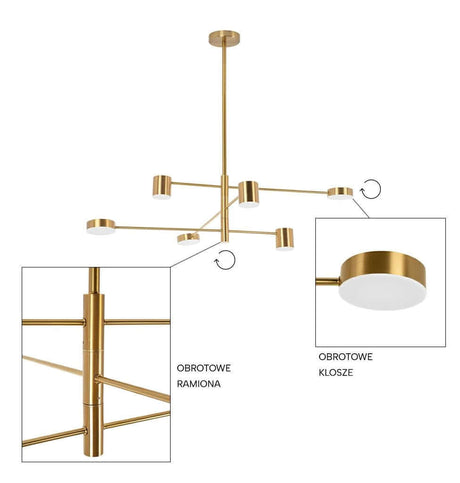 16. Závesná lampa Piazetta zlatá