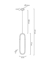 67. Závesná lampa Puzo L zlatá