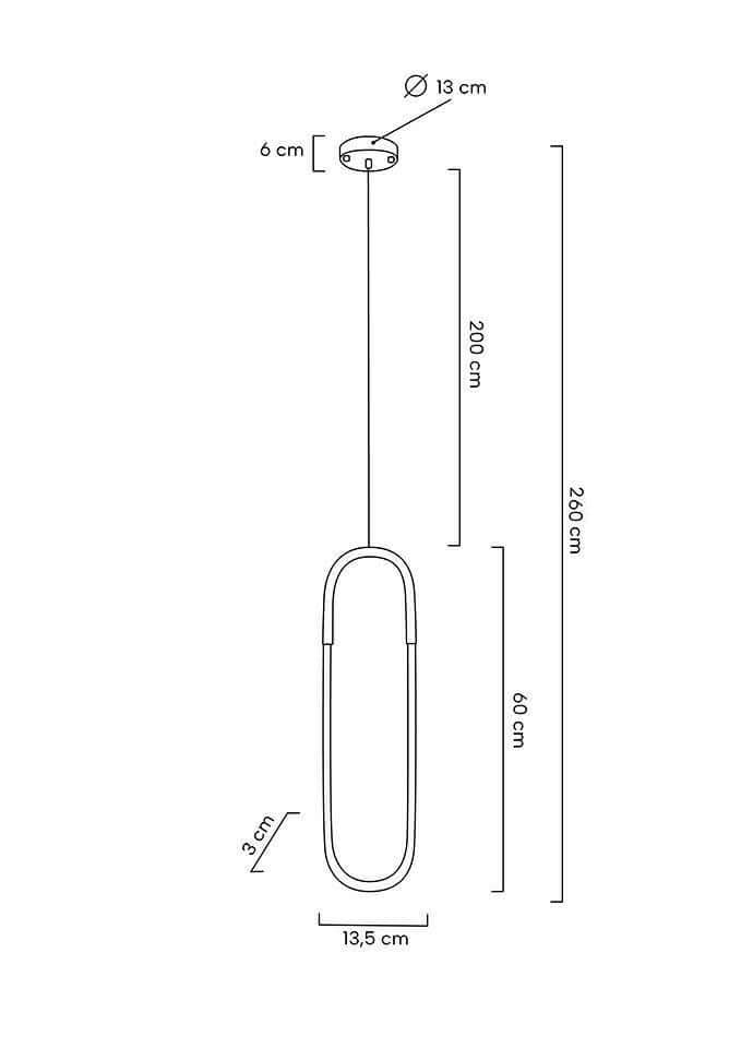 68. Závesná lampa Puzo S zlatá