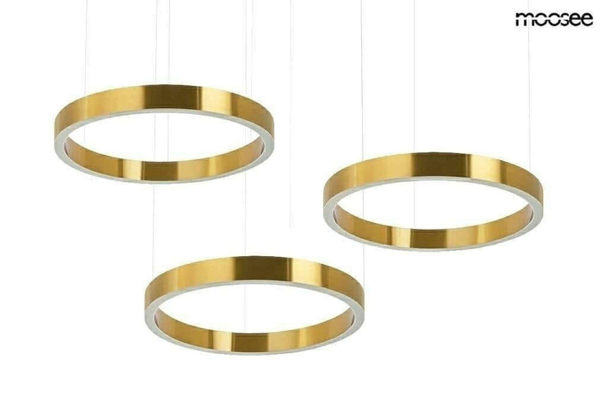 Závesná lampa Ring 40 + 40 + 40 zlatá – v stropnom svietidle