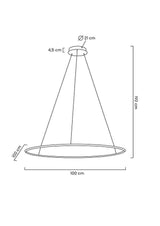 Závesná lampa Ring Slim 100 zlatá