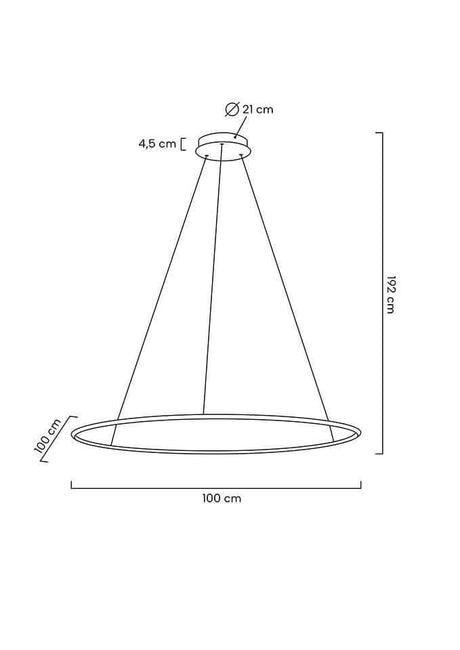 Závesná lampa Ring Slim 100 zlatá
