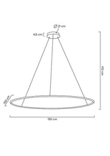 Závesná lampa Ring Slim 150 zlatá