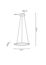 Závesná lampa Ring Slim 40 zlatá