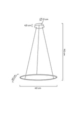 Závesná lampa Ring Slim 60 zlatá