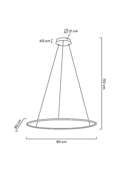 Závesná lampa Ring Slim 80 zlatá