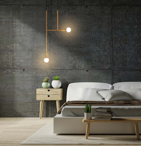 Závesná lampa Riva 2 zlatá