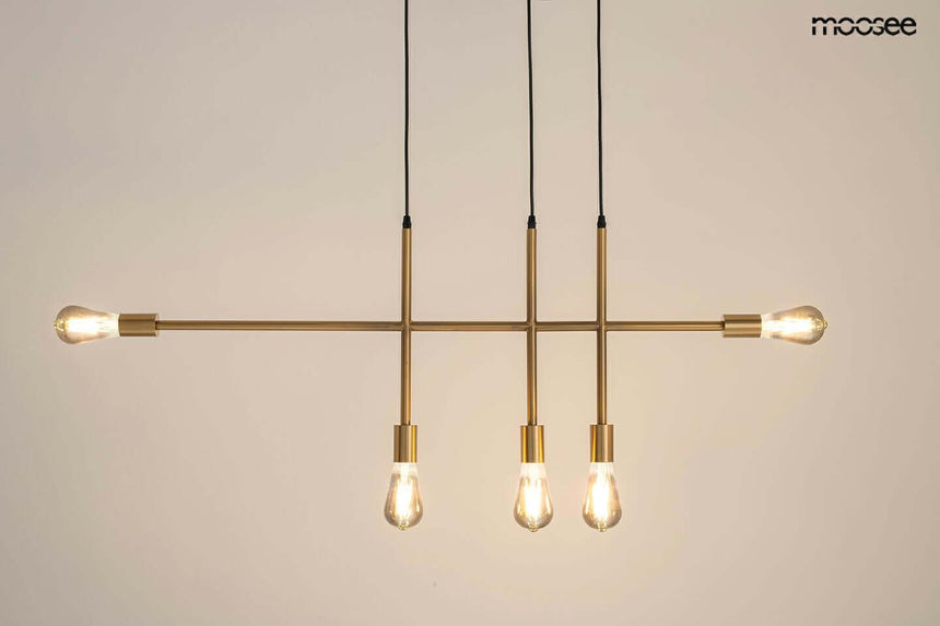 Závesná lampa Riva 5 zlatá