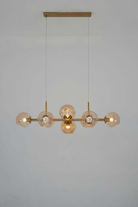 38. Závesná lampa Romeo Gold zlatá / jantárová