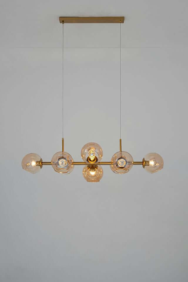 38. Závesná lampa Romeo Gold zlatá / jantárová