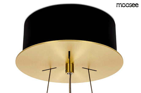 Závesná lampa Saturnus 47 Duo zlatá – LED, krištáľ, brúsená oceľ