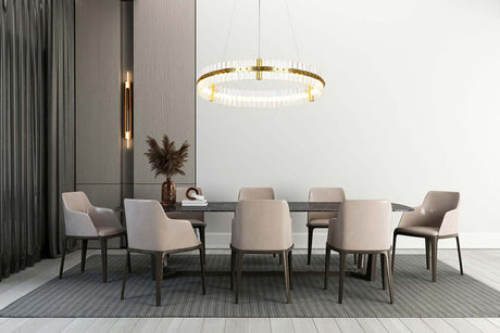 Závesná lampa Saturnus 70 zlatá – LED, krištáľ, brúsená oceľ