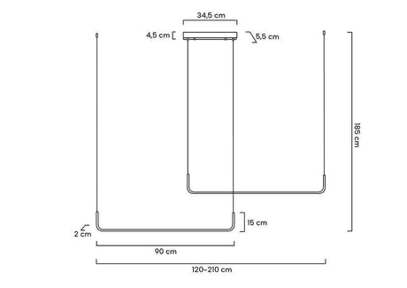 Závesná lampa Shape Duo 120 čierna