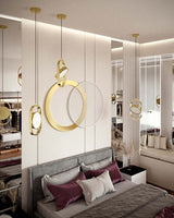 Závesná lampa Spinner 19 zlatá