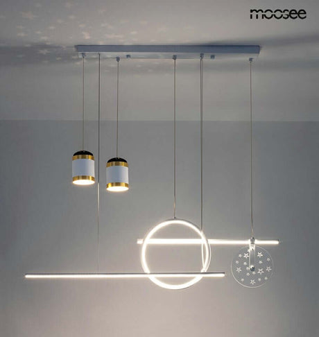 Závesná lampa s hviezdičkami biela