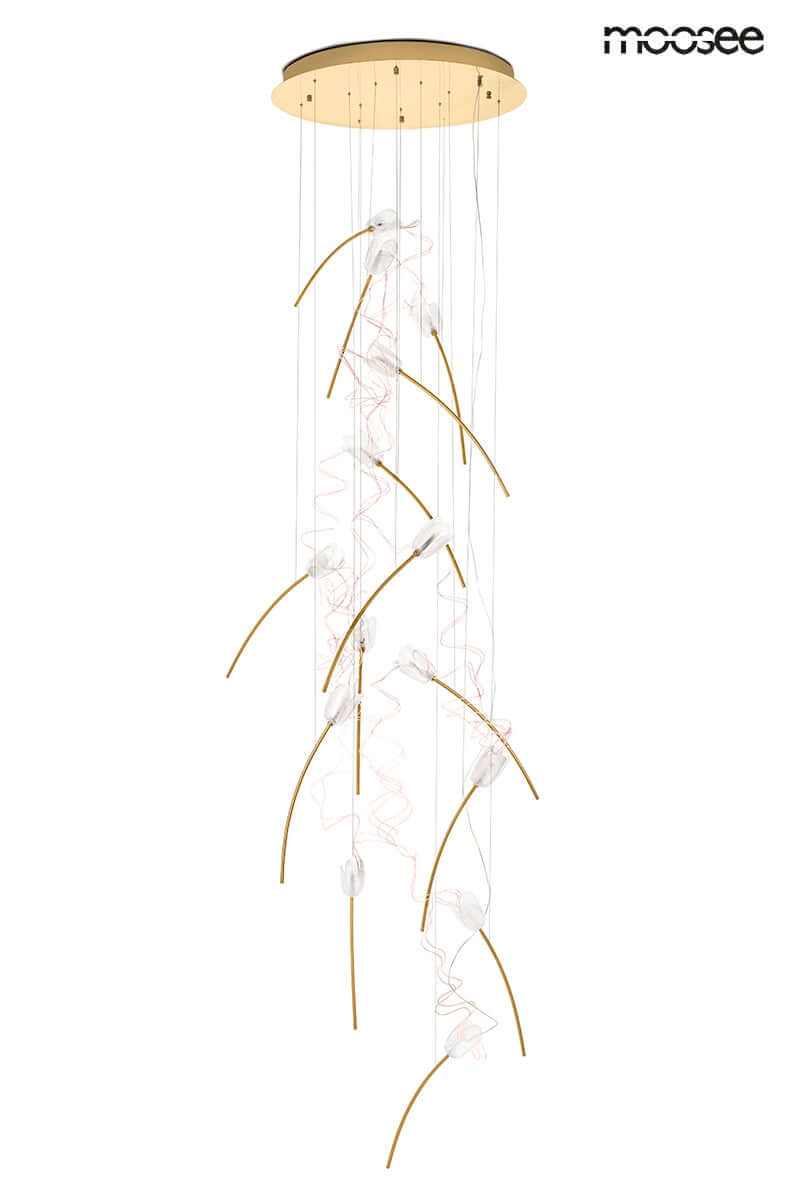 Závesná lampa Tulippe 14 Disc zlatá