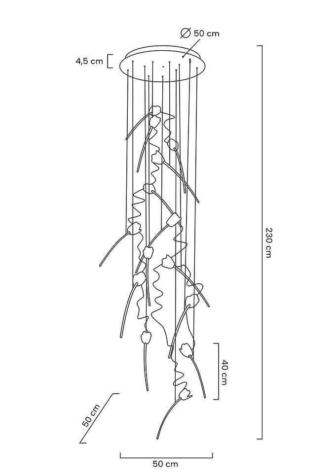 Závesná lampa Tulippe 14 Disc zlatá