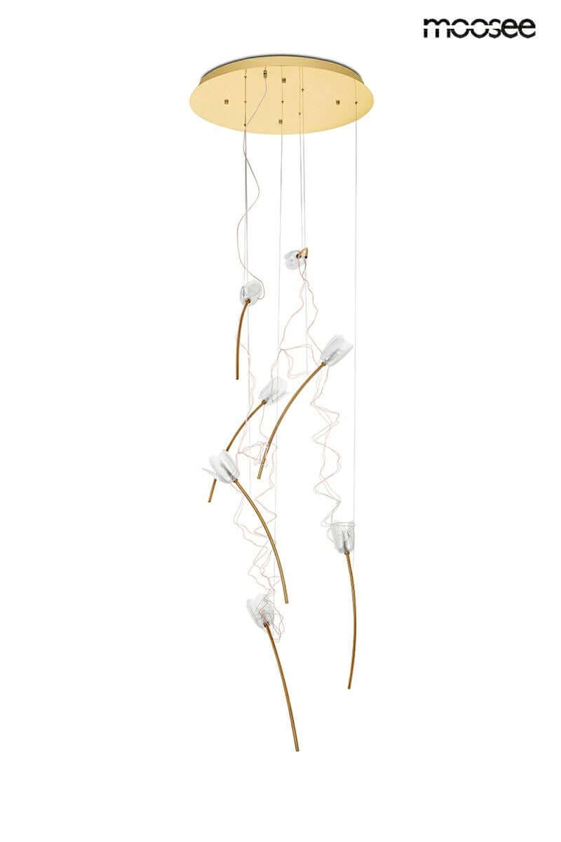 Závesná lampa Tulippe 7 Disc zlatá