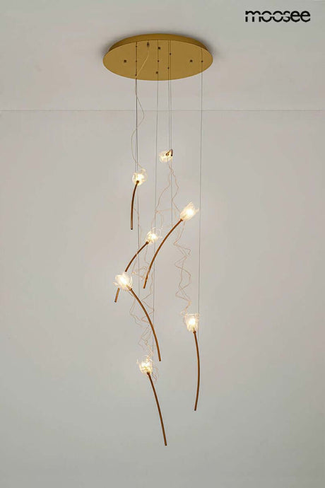 Závesná lampa Tulippe 7 Disc zlatá