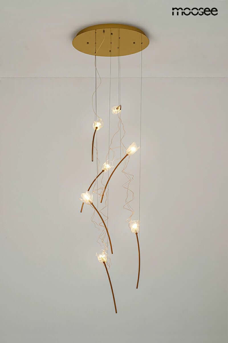 Závesná lampa Tulippe 7 Disc zlatá