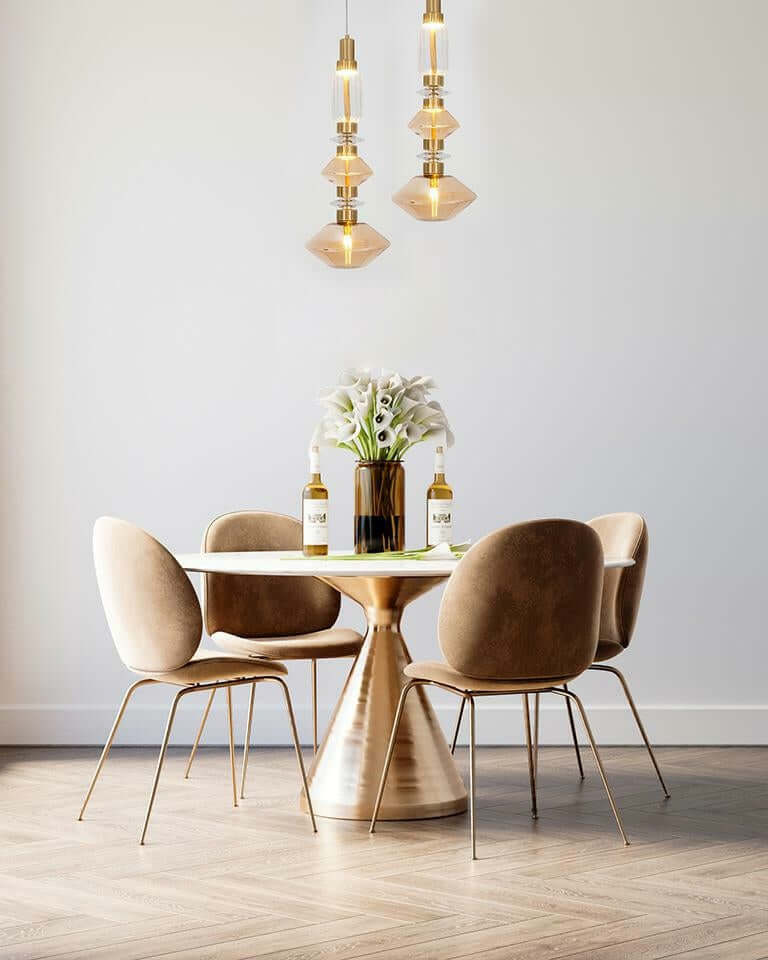 Závesná lampa Vaso zlatá