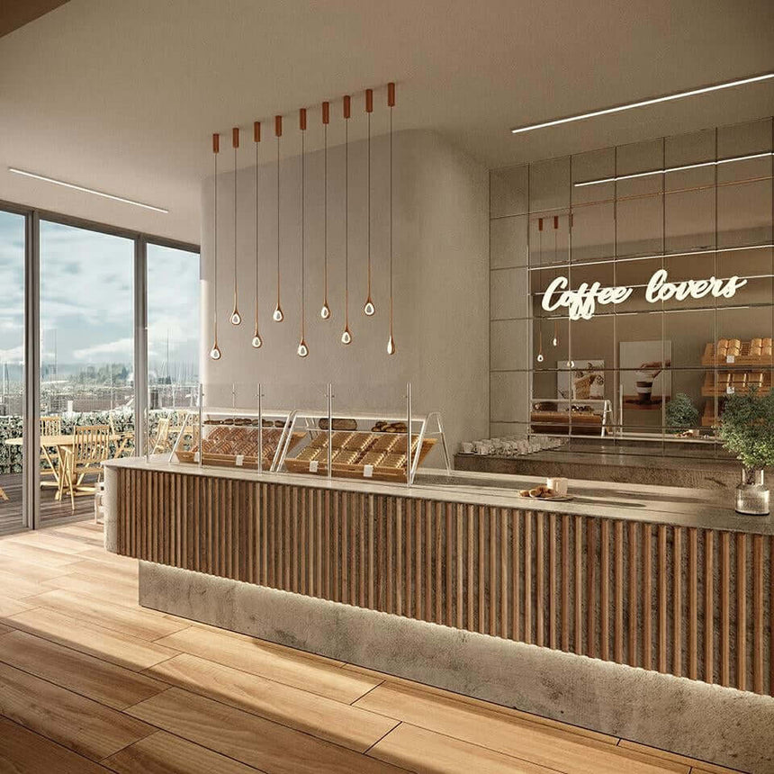 Závesná lampa Vuelo medená