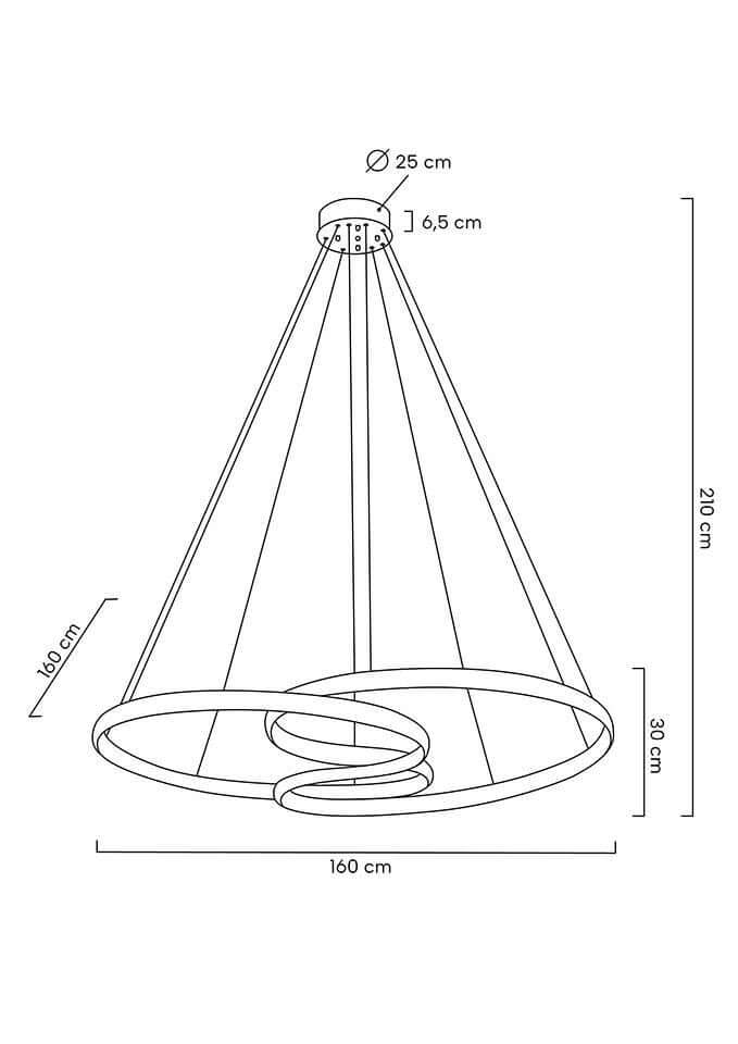 Závesná lampa Wave 160A chróm