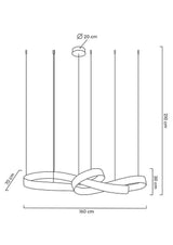 Závesná lampa Wave 160B chróm