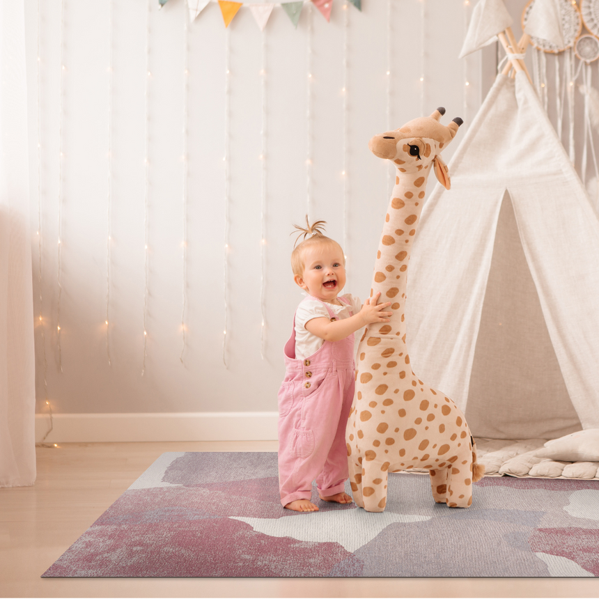 Lila Rosa modern szőnyeg a kollekció enteriőrfotóján