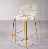 KL Lily - pohodlná barová stolička buklé 65 cm, čierny rám