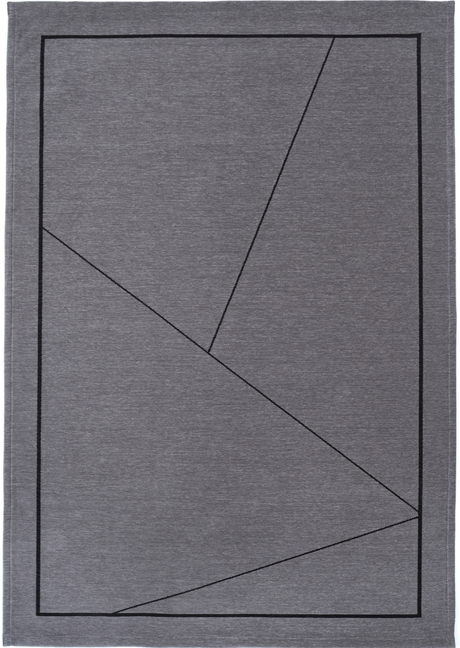 Linea Gray modern szőnyeg felülnézetből, szürke vonalas mintával