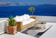 Madera kültéri szőnyeg felülnézetből, kék mintázattal